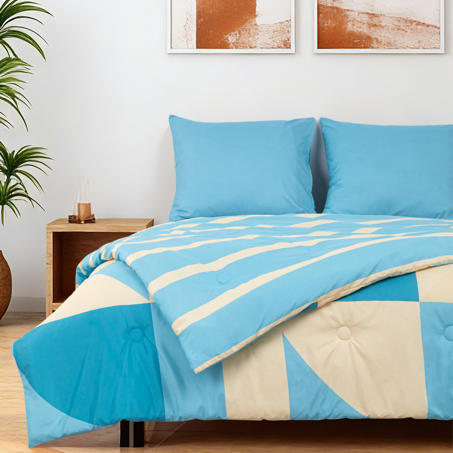 Sommardröm - Blue Breeze - La couette sans housse de couette |housse fixe |lavable