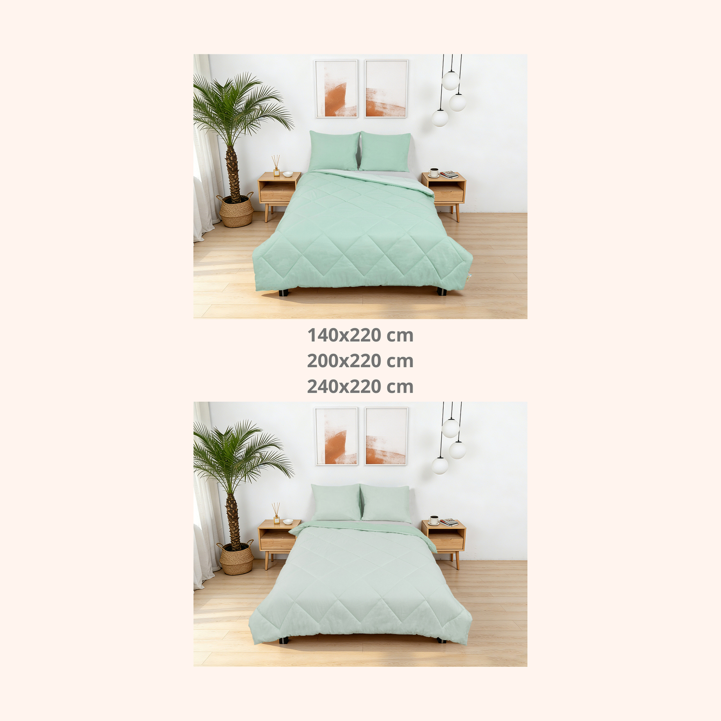 Sommarvino - Nordic Seafoam - Het hoesloos dekbed zonder overtrek |vaste hoes |wasbaar