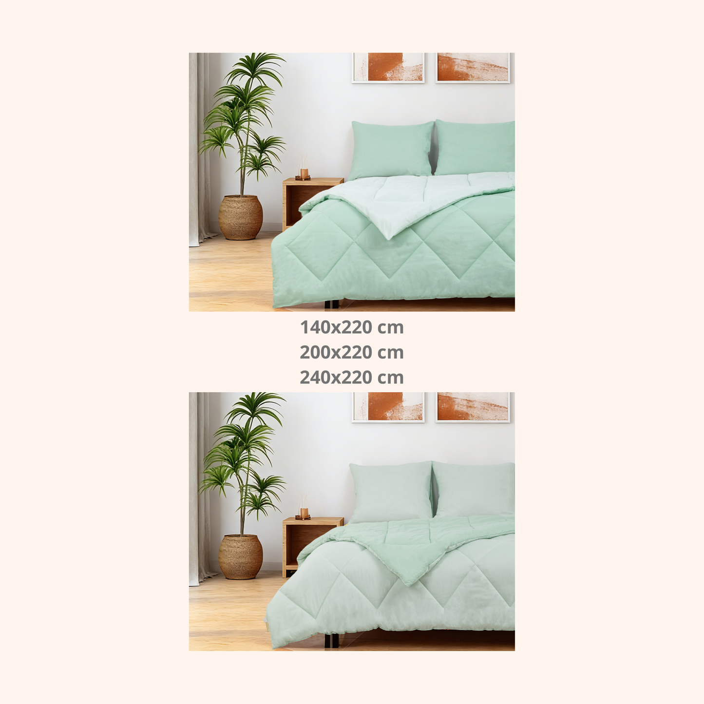 Sommarvino - Nordic Seafoam - Het hoesloos dekbed zonder overtrek |vaste hoes |wasbaar