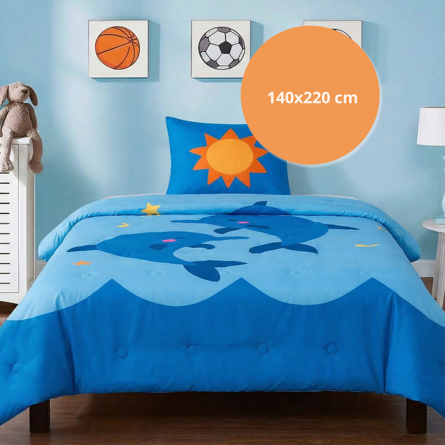 Good vibes - Ocean Glow - La couette sans housse pour les enfants | housse fixe | lavable