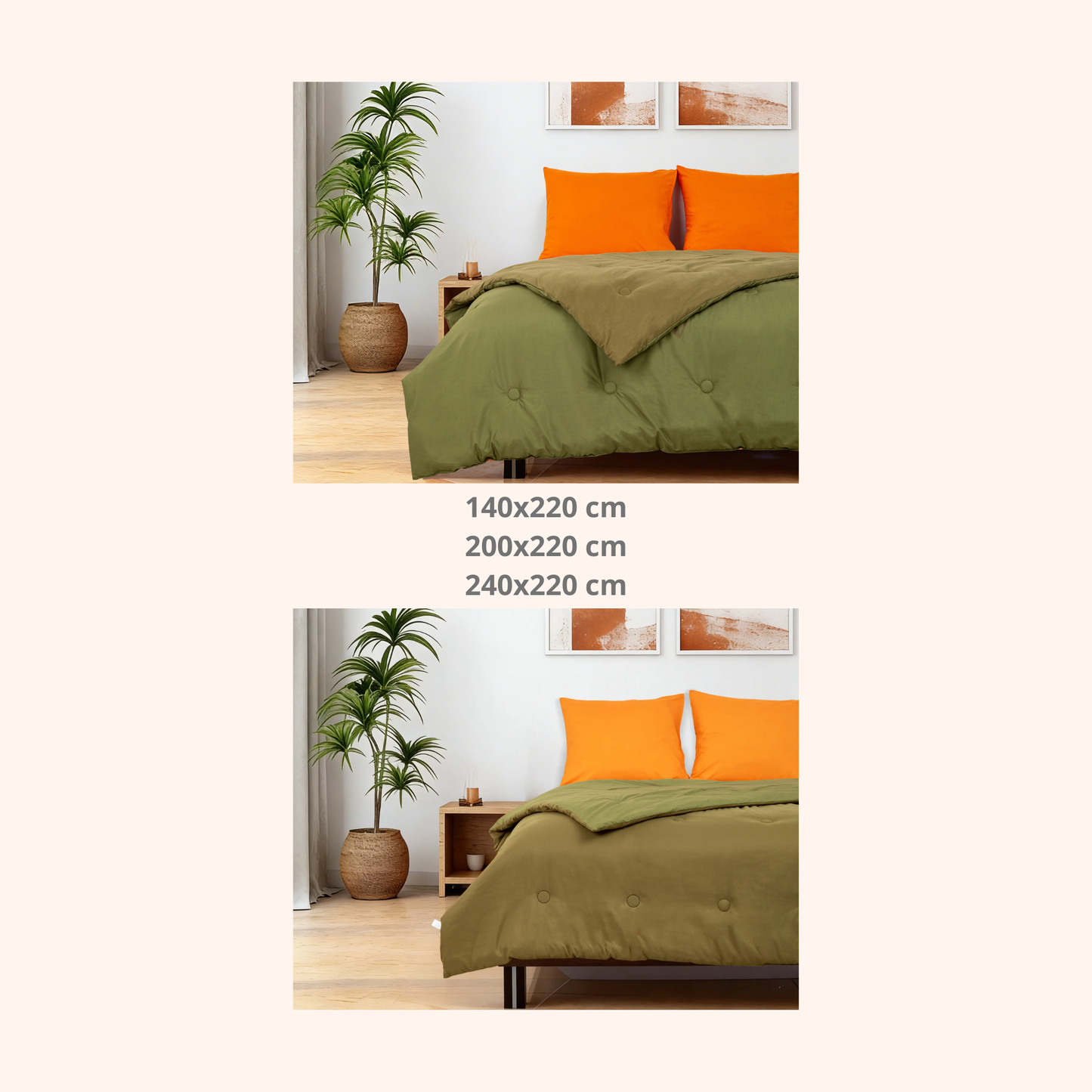 Dreamwave - Olive Leaf - Het hoesloos dekbed zonder overtrek |vaste hoes |wasbaar