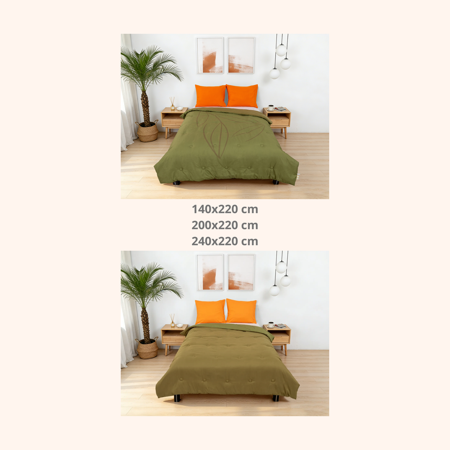 Dreamwave - Olive Leaf - Het hoesloos dekbed zonder overtrek |vaste hoes |wasbaar
