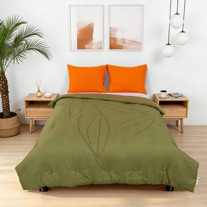 Dreamwave - Olive Leaf - Het hoesloos dekbed zonder overtrek |vaste hoes |wasbaar