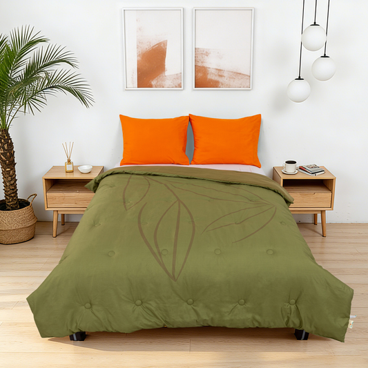 Dreamwave - Olive Leaf - Het hoesloos dekbed zonder overtrek |vaste hoes |wasbaar