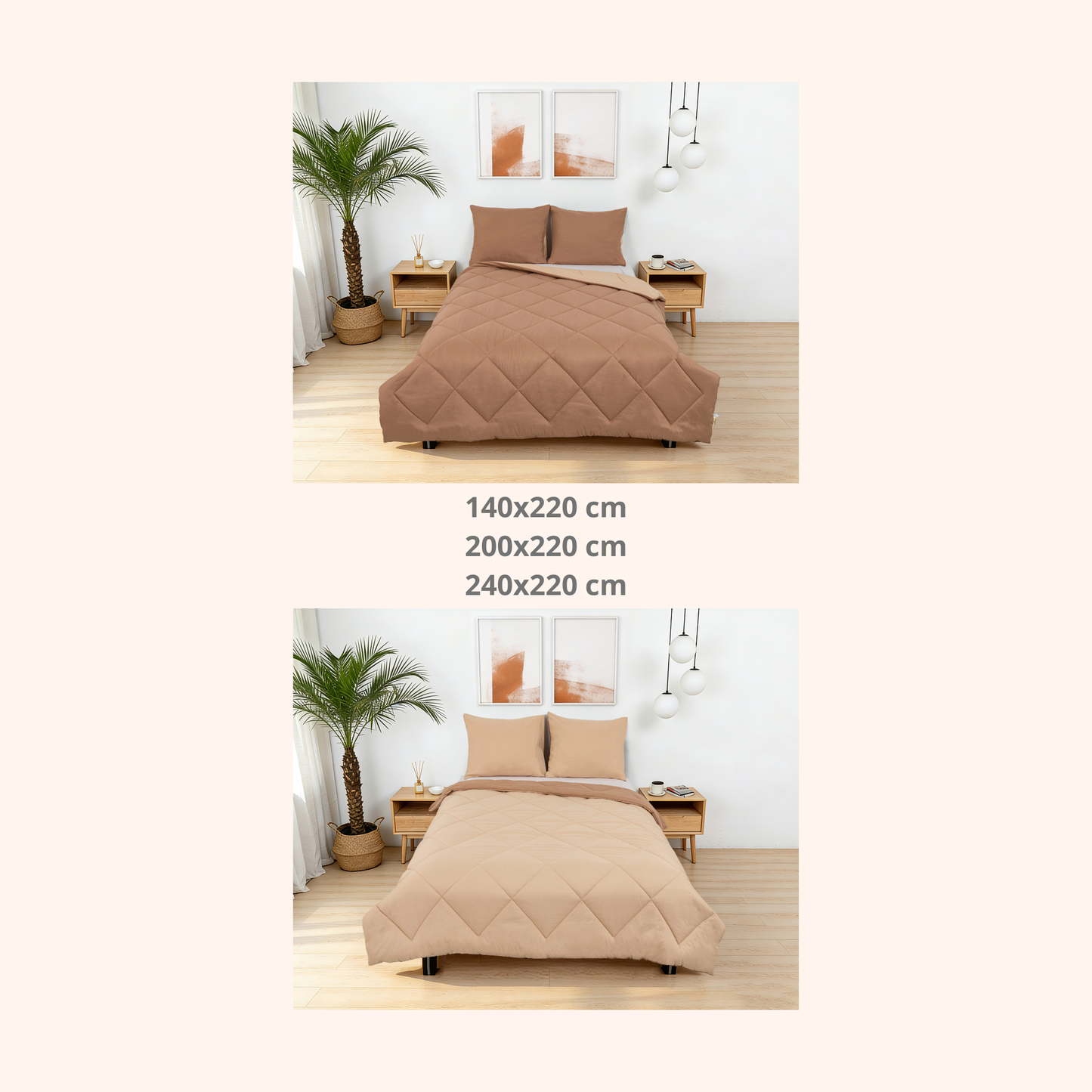 Sommarvino - Soft Mushroom - Het hoesloos dekbed zonder overtrek |vaste hoes |wasbaar