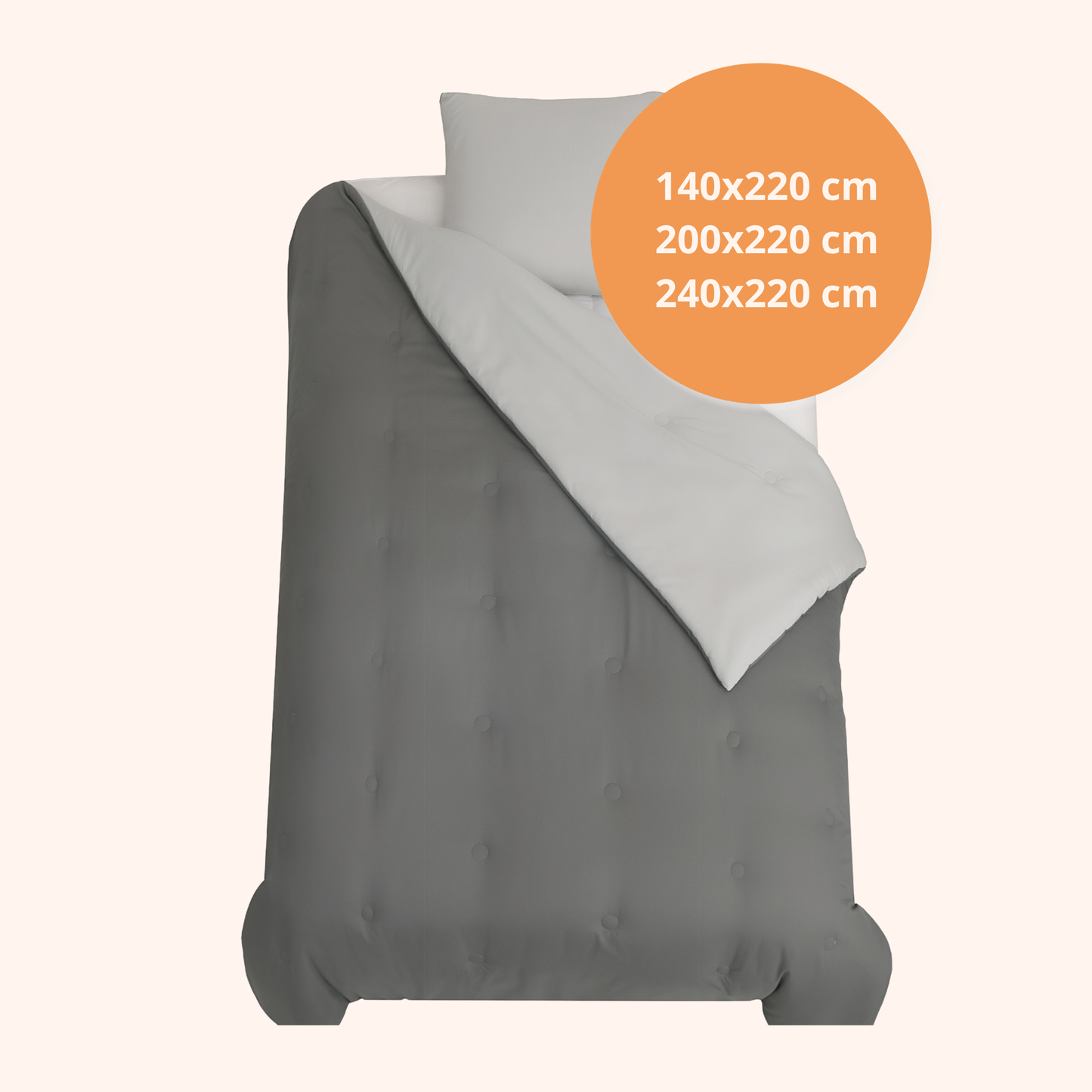 Nørd Stone Grey - La couette sans housse | housse fixe | lavable