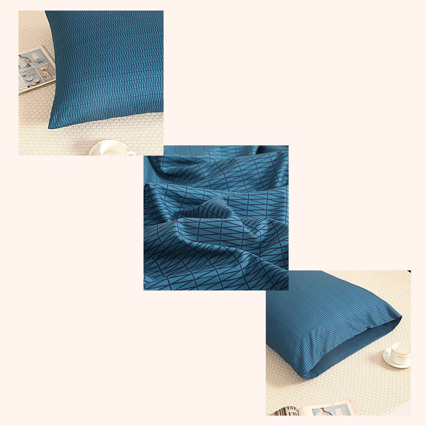 Struktur Cloud Blue - Kussensloop (60×70 cm) (per 2 verpakt)