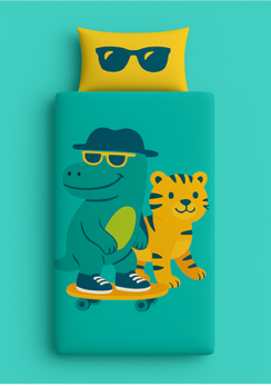 Good vibes - Urban Safari - Het hoesloos dekbed zonder overtrek voor de kids |vaste hoes |wasbaar